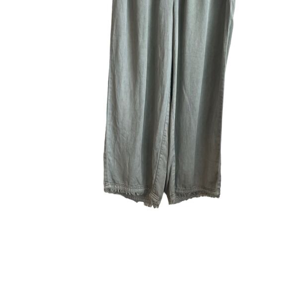C&C California Coastal Wide Leg Pants S Green Drawstring Waist Soft Boho Beachy - Picture 11 of 12